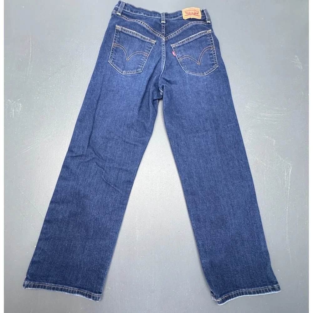 Levi's Women W27 L27 Ribcage Straight Ankle High Rise Distressed Blue Jeans Fit